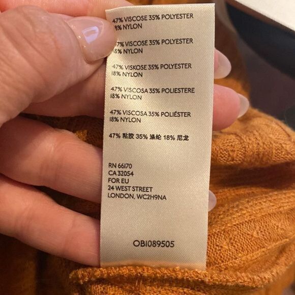 NWOT Anthropologie Maeve Rafaela Hacci Surplice Cable Knit Pumpkin Orange Top - Picture 9 of 11